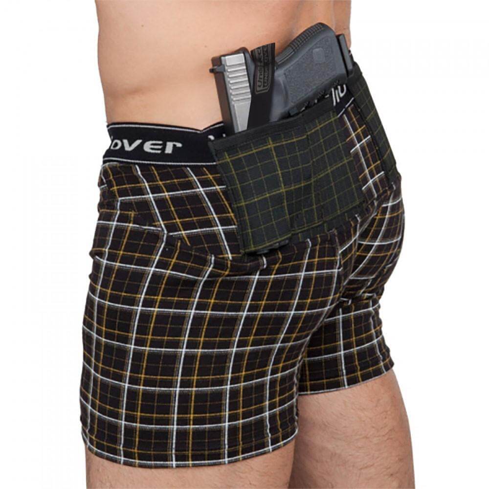 Mens Concealed Carry Plaid Boxer-Briefs