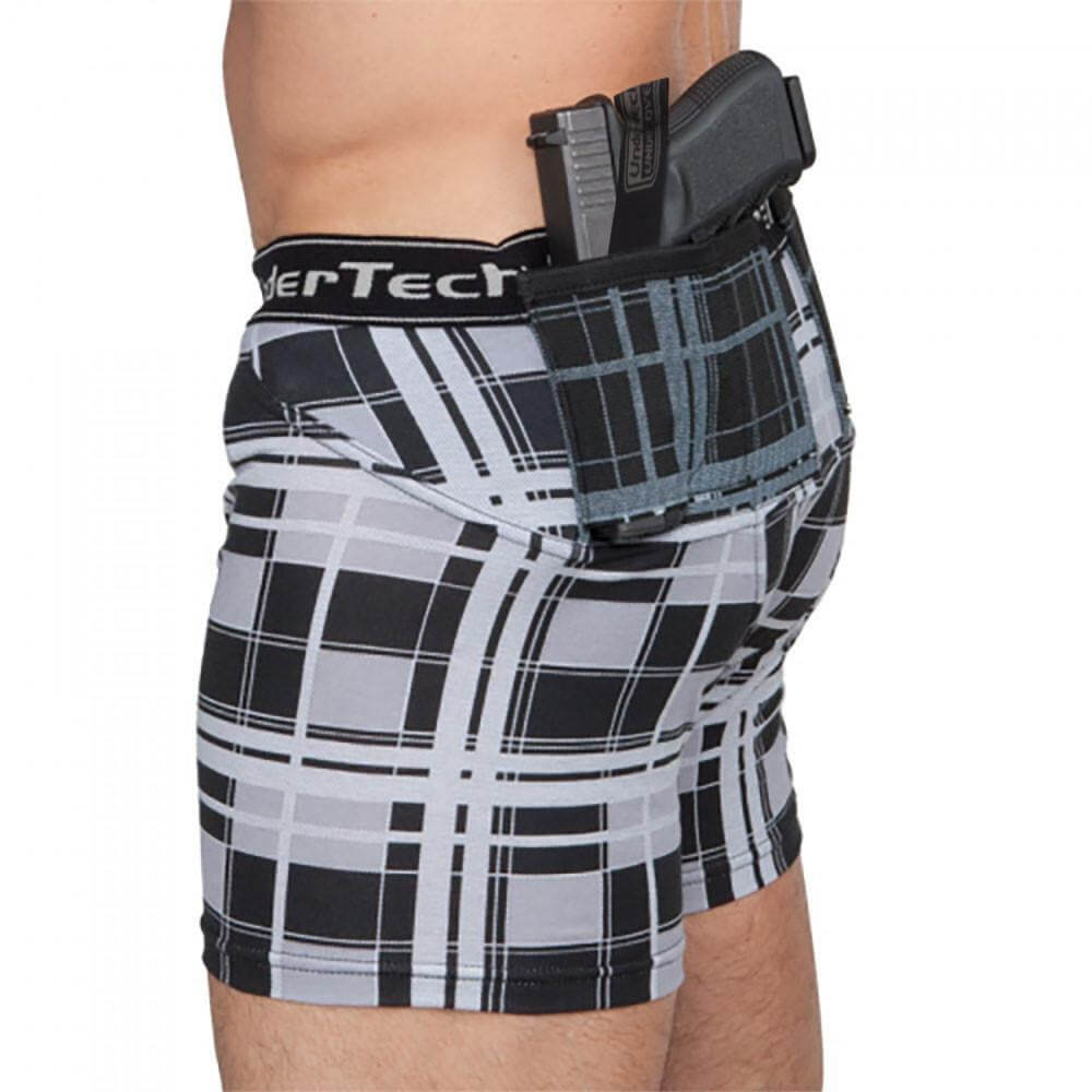 Mens Concealed Carry Plaid Boxer-Briefs