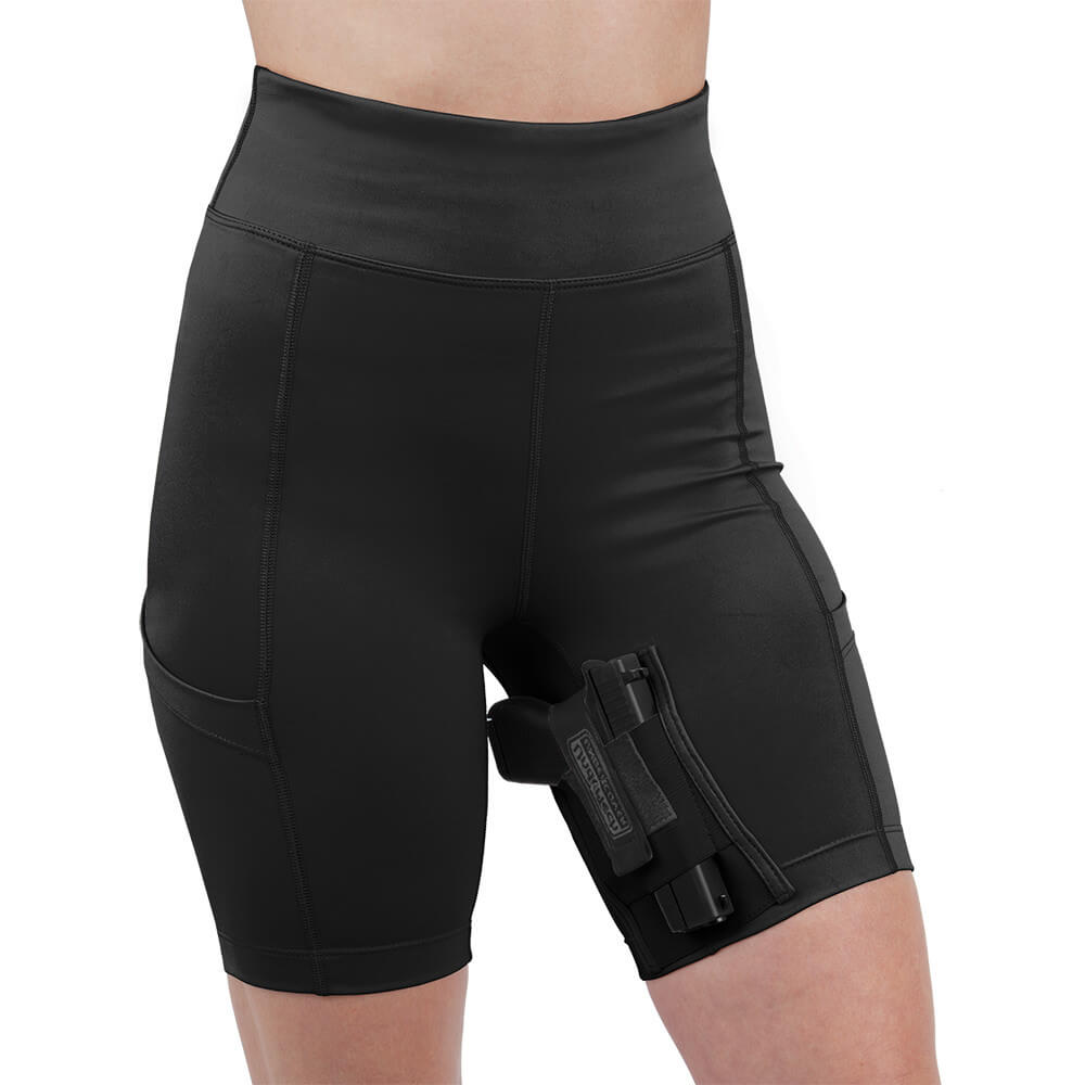 Womens Concealed Carry Thigh Holster Shorts