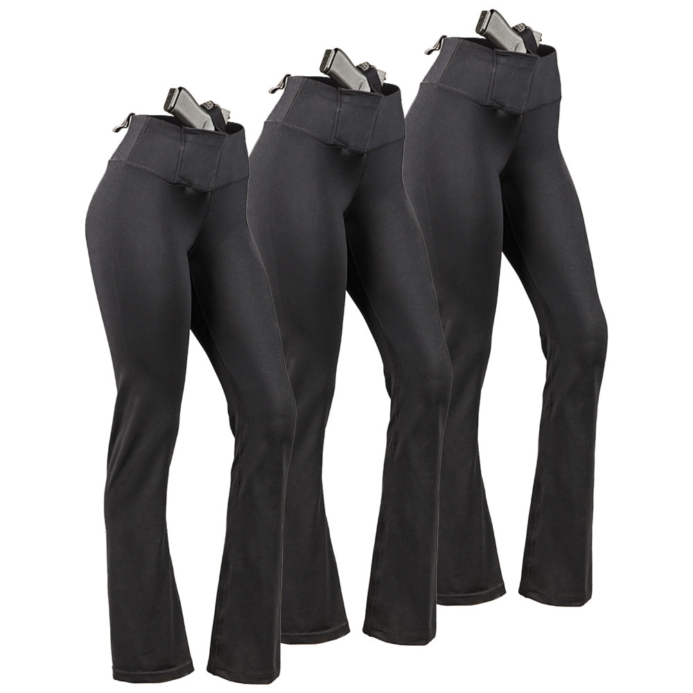 Women's Concealed Carry Bootcut Leggings 3 Pack