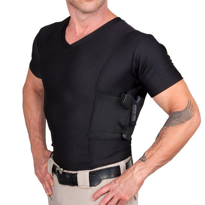 Mens Concealed Carry Coolux Mesh V-Neck Tee - Undertech Undercover