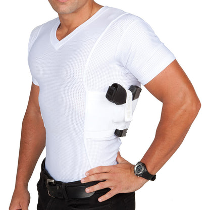 Mens Concealed Carry Coolux Mesh V-Neck Tee - Undertech Undercover