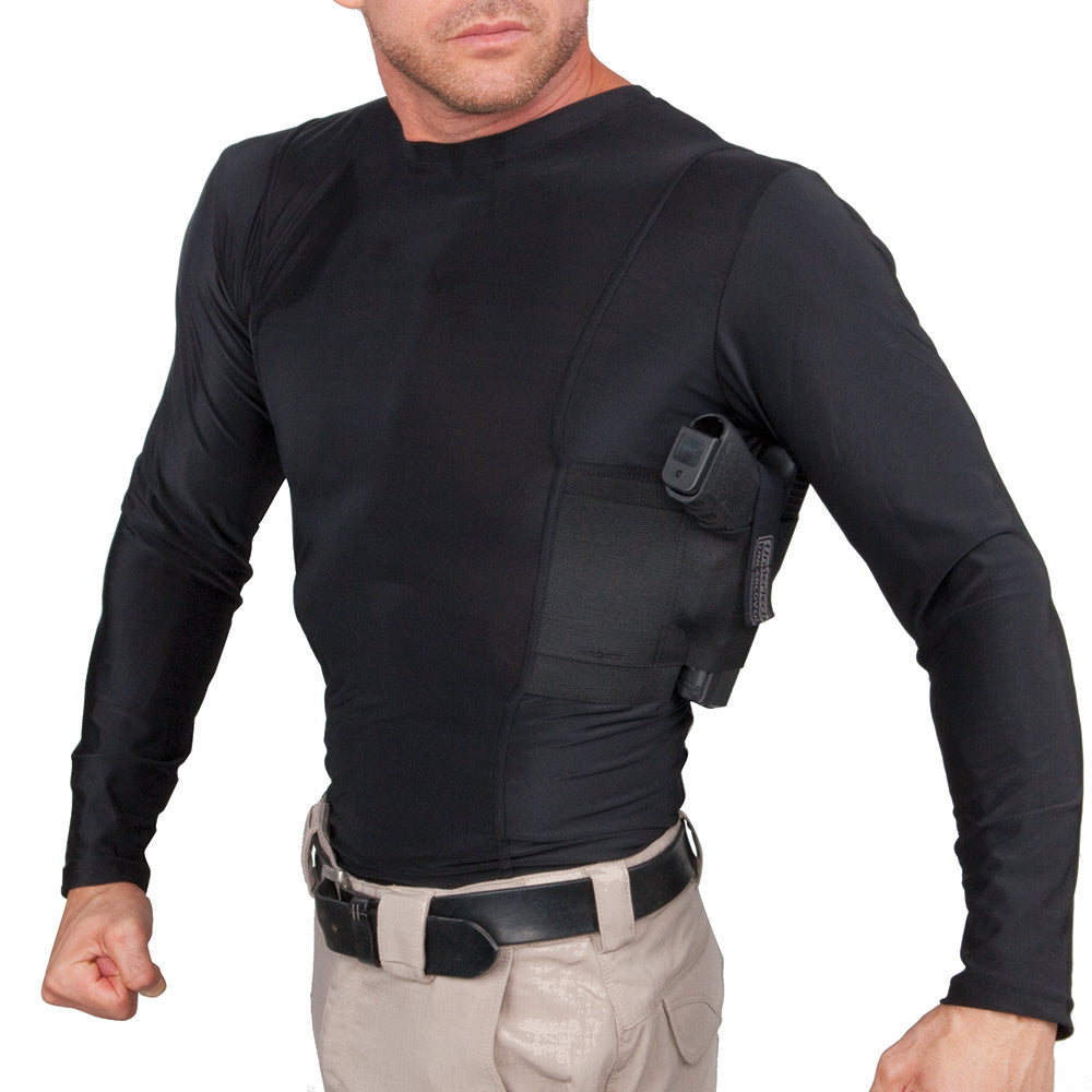 Men's Long Sleeve Concealed Carry Crew Neck Shirt - Undertech Undercover
